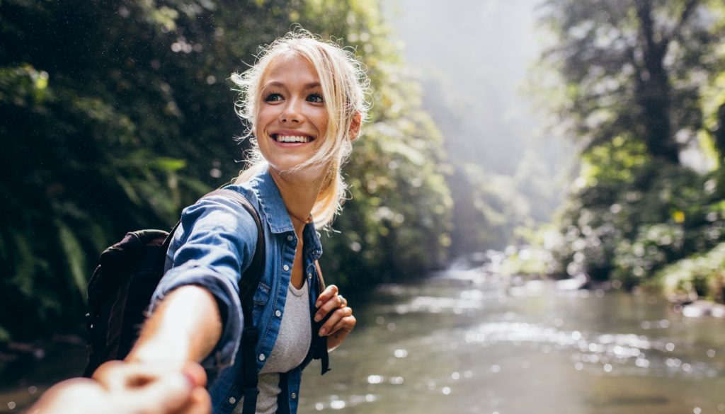 A woman hiker