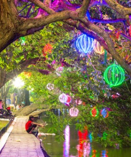 ngoc son temple park in hanoi, vietnam